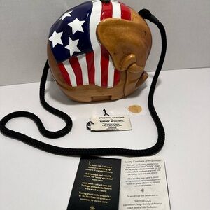 Timmy Woods Patriotic Elephant Bag with Dust Bag